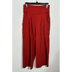 Free People Larissa Wide Leg Trousers Womens 2 High Rise Burnt Orange Pants